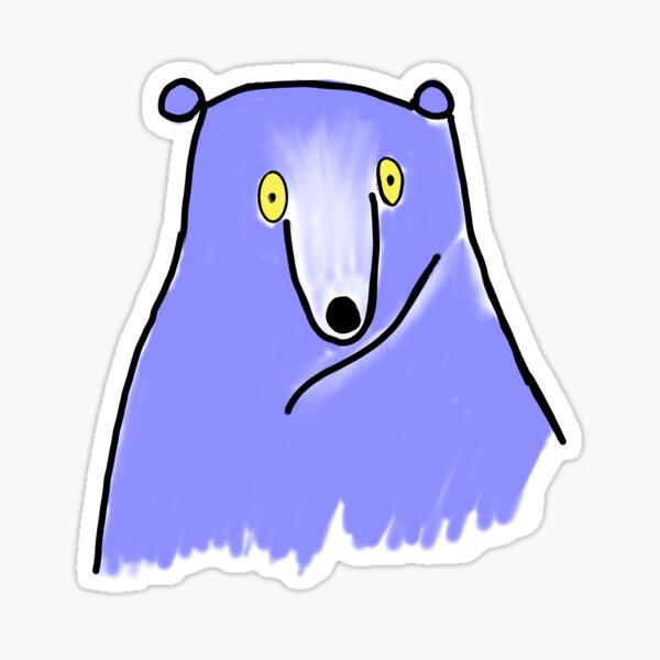 Funny Periwinkle Bear Sticker