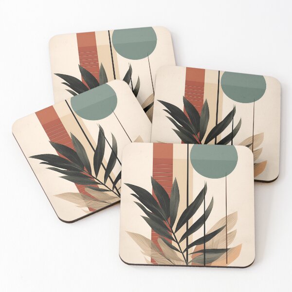 Item preview, Abstract Boho Circle And Leaves - Mid Century designed and sold by Bomba Visual.