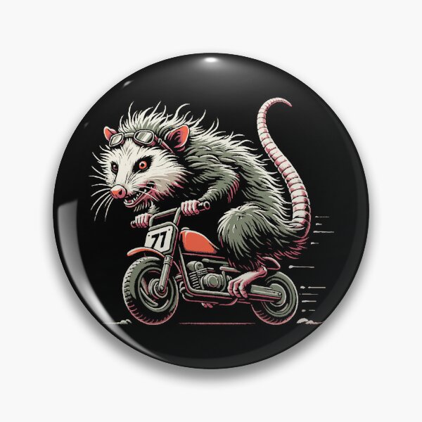 Item preview, Possum Riding a Gas Mini Bike Motorcycle designed and sold by Huhnerdieb Apparel.