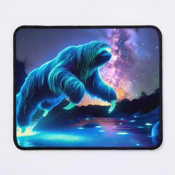 Item preview, Blacklight Style Giant Ground Sloth Luminous Leap designed and sold by Matt's Artificial Nature.
