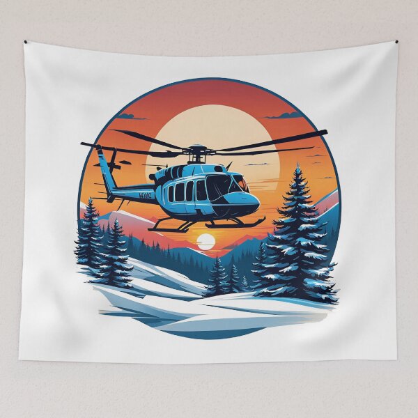 Item preview, Sunset winter  and helicopter designed and sold by simaso.