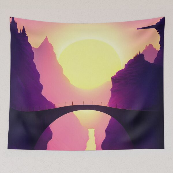Item preview, Sunset Stroll: Elegant Dusk Bridge designed and sold by PanoramaPrints.