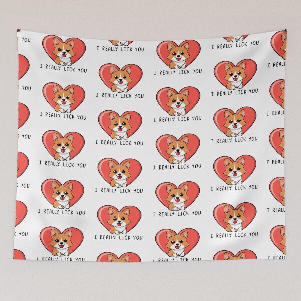 Item preview, Adorable Corgi Love "I really lick you" designed and sold by Sensepiphoria.