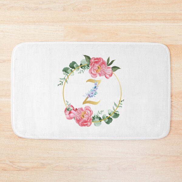 Item preview, Letter Z Monogram Floral Golden Frame designed and sold by ArtCornerStudio.