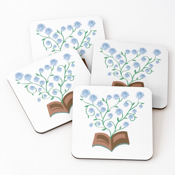 Item preview, Flowers Growing From Book | Many Blue Roses blooming | Little Blue Flowers S designed and sold by CircinusStore.