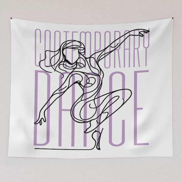 Item preview, Contemporary Dance - Black one line art of Female dancer designed and sold by PrintSoulDesign.
