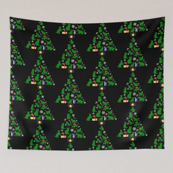 Item preview, Cats, Cat, Merry Christmas, Tree, Star, Snowflakes designed and sold by Cerulean-Shop.