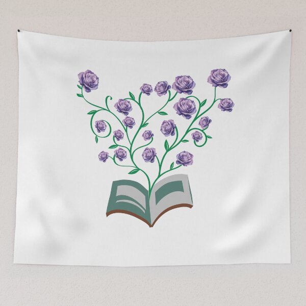Item preview, Flowers Growing From Book | Many Violet Roses blooming designed and sold by CircinusStore.
