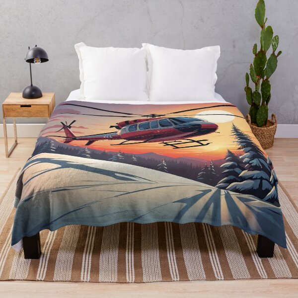 Item preview, Winter Sunset Helicopter Flight | Nature's White Landscape designed and sold by simaso.