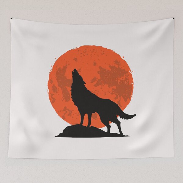 Item preview, wolf howling at the blood moon designed and sold by Similce.
