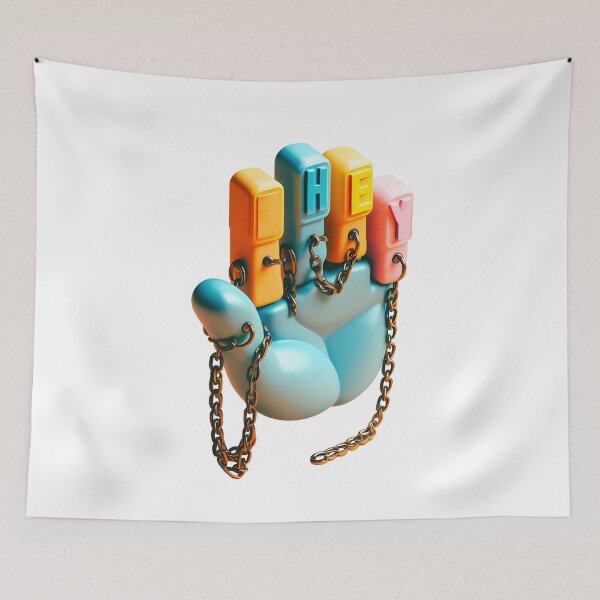 Item preview, Hand with HEY Plaques designed and sold by Glariix.