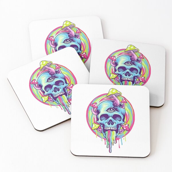 Item preview, trippy skull with mushroom design designed and sold by Designs-By-Lily.