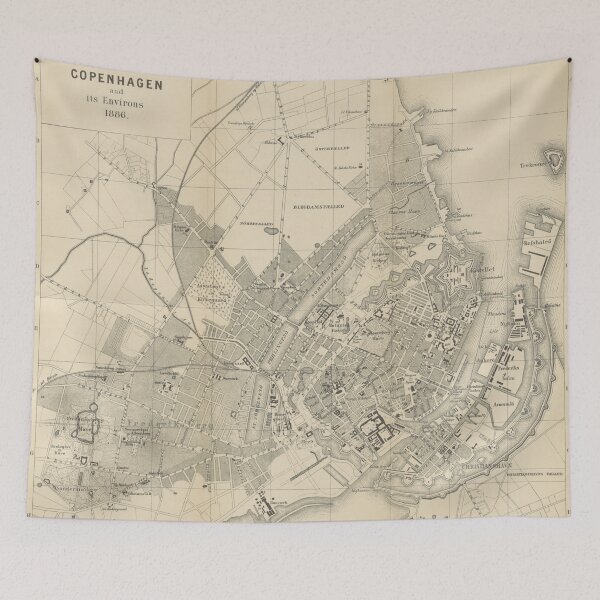 Item preview, Vintage Map of Copenhagen Denmark (1886) designed and sold by BravuraMedia.