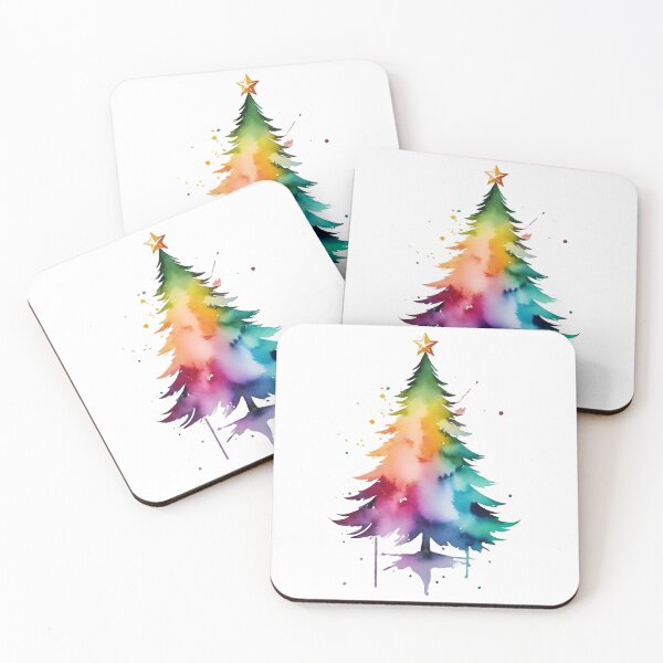 Item preview, watercolor christmas tree designed and sold by koolcreative.