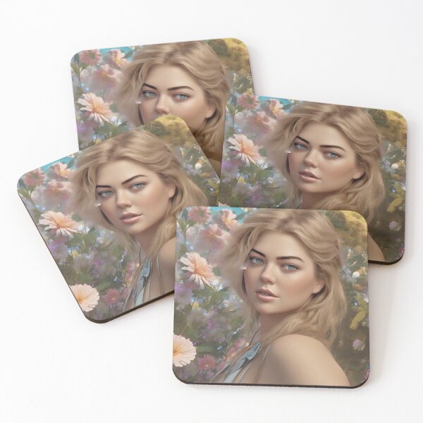 Item preview, Kate Upton`s face with flowers designed and sold by bogfl.
