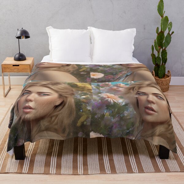 Item preview, Kate Upton`s face with flowers designed and sold by bogfl.