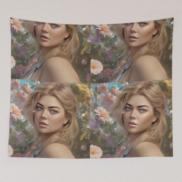 Item preview, Kate Upton`s face with flowers designed and sold by bogfl.