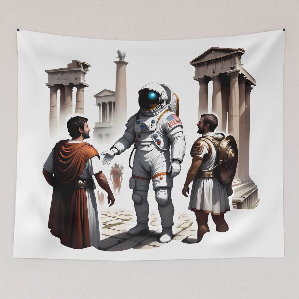 Item preview, astronaut meets ancient rome, historical fantasy artwork designed and sold by Adam Designs1.