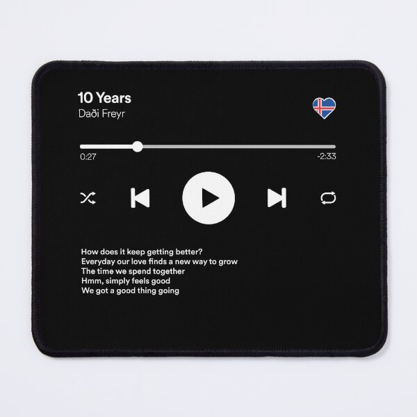 Item preview, 10 Years - Daði Freyr and Gagnamagnið - Eurovision 2022 - Iceland - Music / Media Player Interface Mockup designed and sold by Vision-Tees.