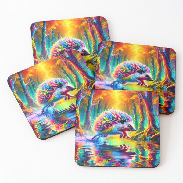 Item preview, Psychedelic Hedgehog Luminous Leap designed and sold by Matt's Artificial Nature.