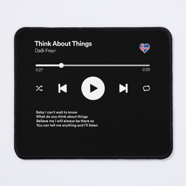 Item preview, Think About Things - Daði Freyr and Gagnamagnið - Eurovision 2021 - Iceland - Music / Media Player Interface Mockup designed and sold by Vision-Tees.
