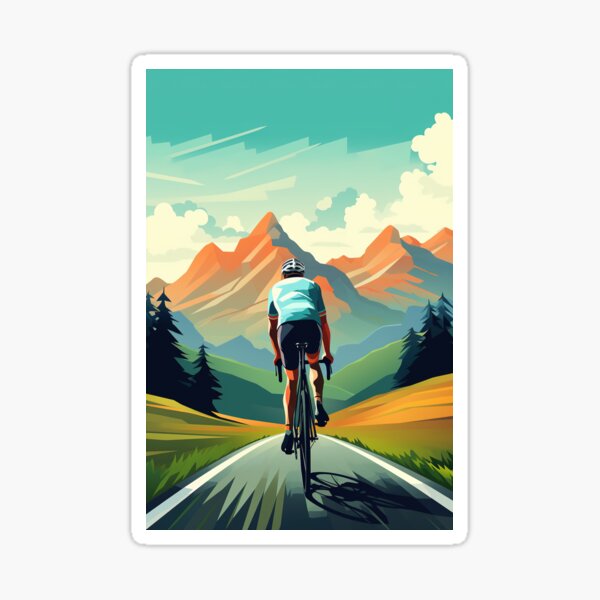 Item preview, Road Cyclist Mountain Peak Landscape designed and sold by Juliascutecornr.