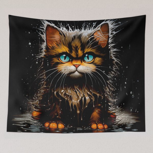 Item preview, Abandoned Cat, Homeless cat in the rain designed and sold by MoonDesinso.