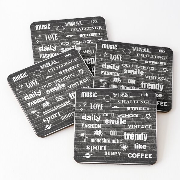 Item preview, Words on the wall, black and white, bricks designed and sold by silent-violin.