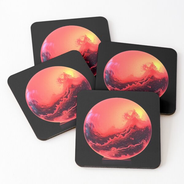 Item preview, Neon red planet Mars designed and sold by AI-Only Creations.