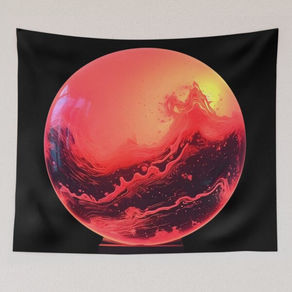 Item preview, Neon red planet Mars designed and sold by AI-Only Creations.