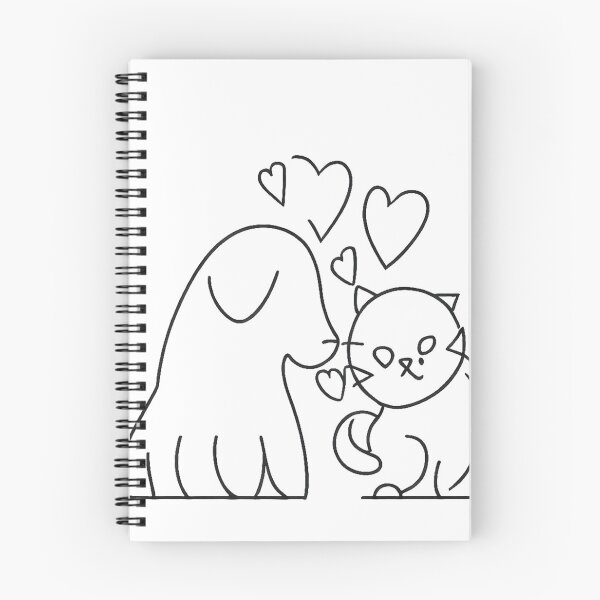 Artikelvorschau, Katzen- und Hundeliebes-Strichzeichnungen entworfen und verkauft von HcnDesigner.