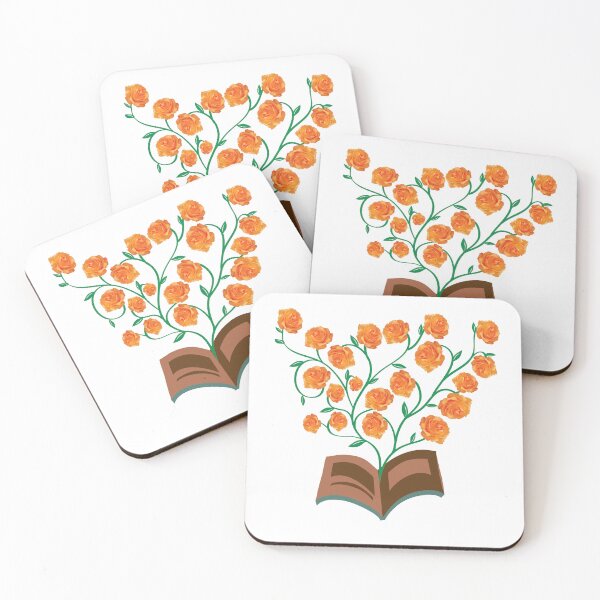 Item preview, Flowers Growing From Book | Many Orange Roses blooming designed and sold by CircinusStore.