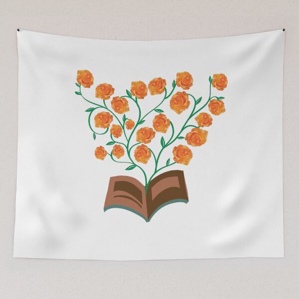 Item preview, Flowers Growing From Book | Many Orange Roses blooming designed and sold by CircinusStore.