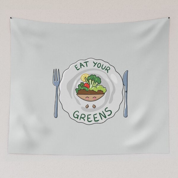 Item preview, Eat Your Greens Vegan veggies cute designed and sold by Laugh-Lines.
