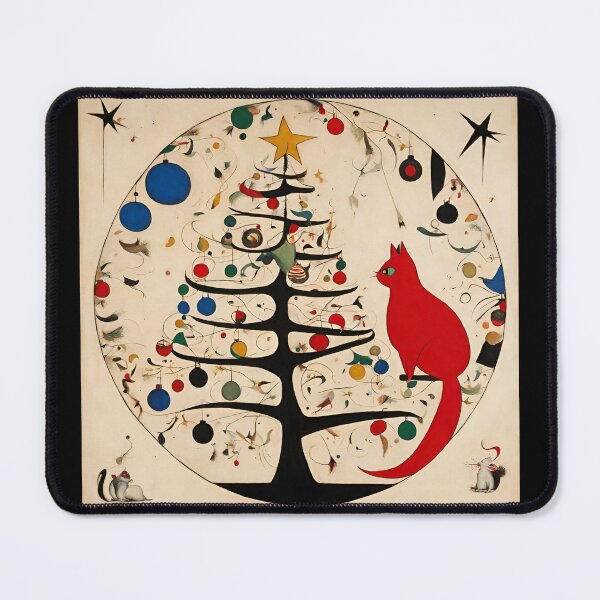 Item preview, Joan Miro Inspired Abstract Christmas Ornament with Red Cat designed and sold by bettypure.