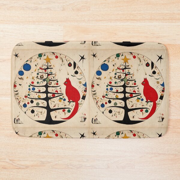 Item preview, Joan Miro Inspired Abstract Christmas Ornament with Red Cat designed and sold by bettypure.