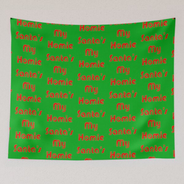 Item preview, ugliest Funny ugly christmas sweater Santa is my homie designed and sold by LEILA ART SPACE.