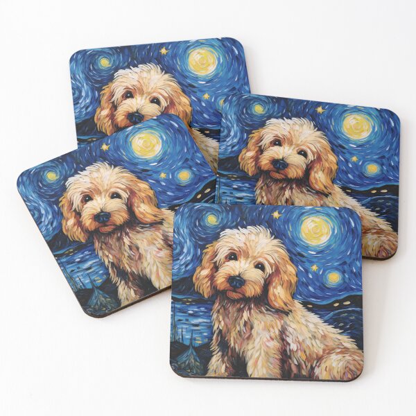 Artikelvorschau, Goldendoodle Hund Sternennacht entworfen und verkauft von Myra365Art.