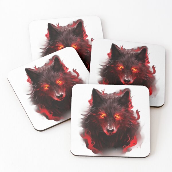 Item preview, red wolf with glowing eyes designed and sold by paoloKing.
