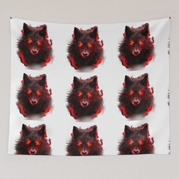Item preview, red wolf with glowing eyes designed and sold by paoloKing.