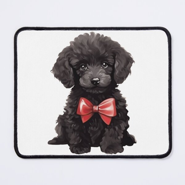 Item preview, Black Poodle With Red Bow designed and sold by tigeryy.