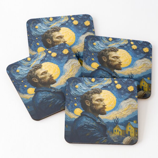 Item preview, Van Gogh - Starry Night, self portrait design - 2 designed and sold by vsartmaking.