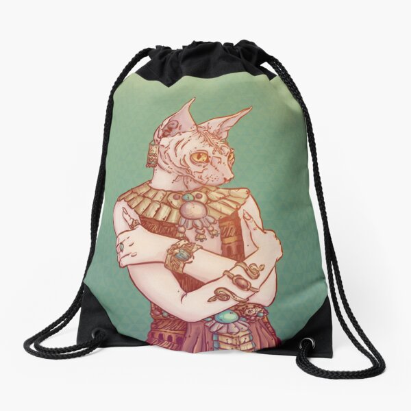 Safiya The Sphynx Cat Drawstring Bag