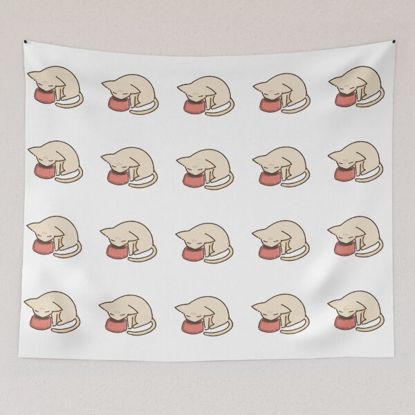 Item preview, Cute Silly Beige Cat Eating designed and sold by CaliDraw.