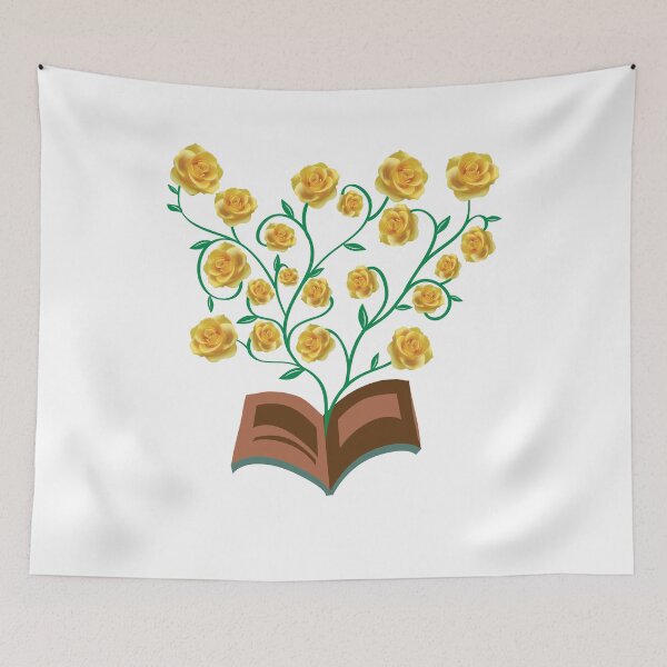 Item preview, Flowers Growing From Book | Many Yellow Roses blooming designed and sold by CircinusStore.
