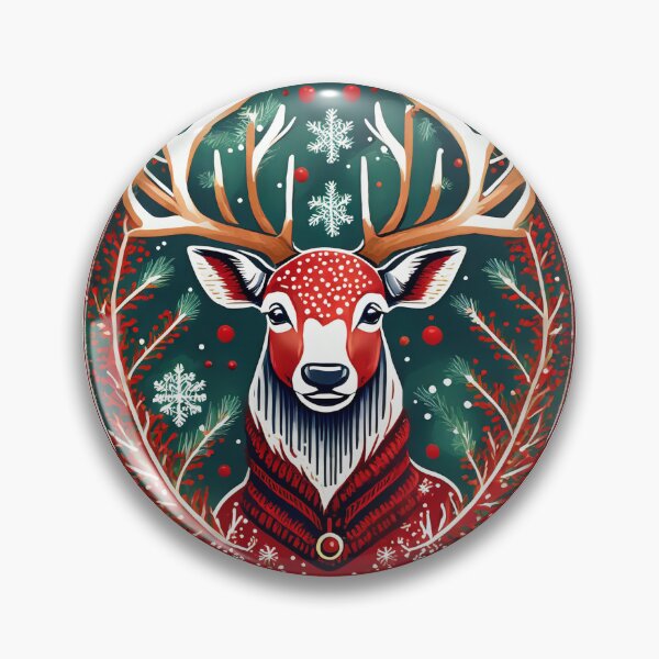 Item preview, Cute Christmas Deer for Luck designed and sold by SAKADesignArt.