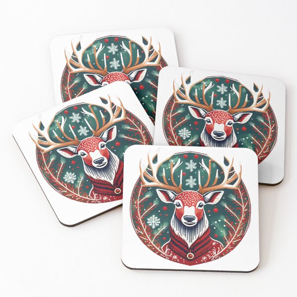 Item preview, Cute Christmas Deer for Luck designed and sold by SAKADesignArt.