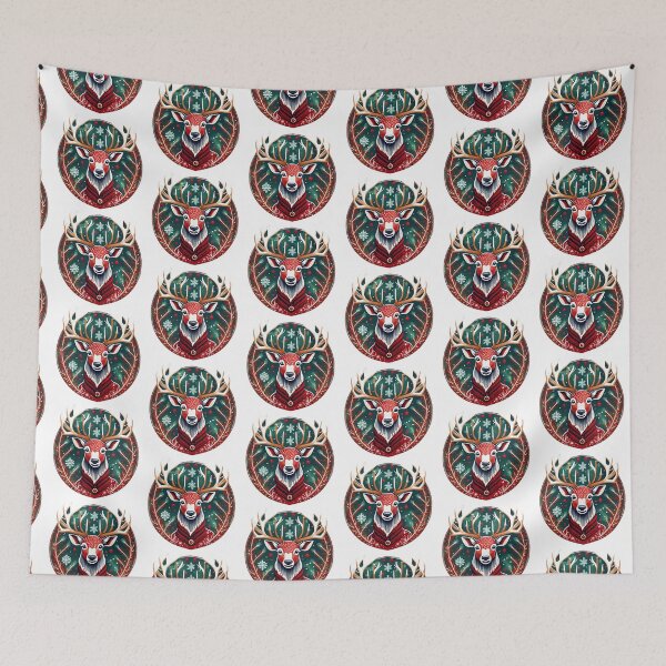 Item preview, Cute Christmas Deer for Luck designed and sold by SAKADesignArt.