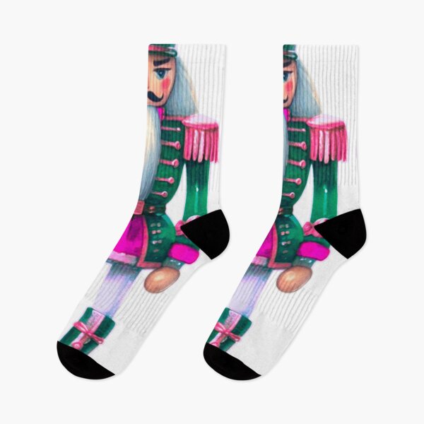 Item preview, Pink and Green Nutcracker Watercolor Painting  designed and sold by Star-Fragment.