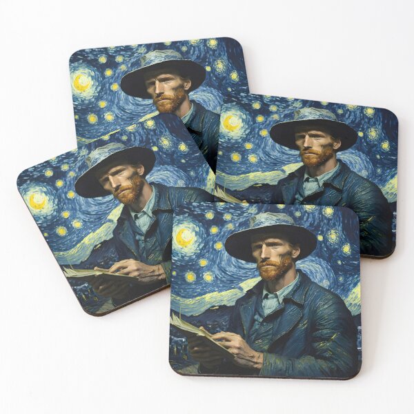Item preview, Van Gogh - Starry Night, self portrait design - 5 designed and sold by vsartmaking.